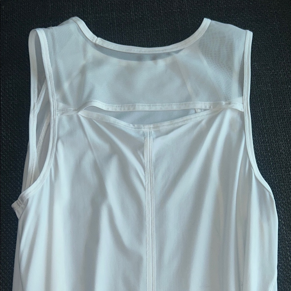 Lululemon White Mesh Back Sleeveless Tank Top - Picture 6 of 9